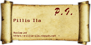 Pillis Ila névjegykártya